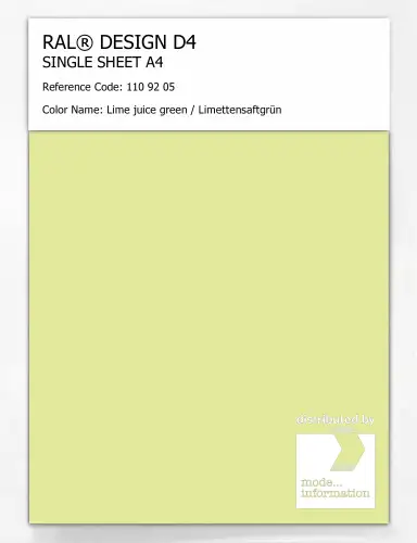 Artikelbild des Artikels “RAL® DESIGN D4 SINGLE SHEET A4 110 92 05 Lime juice green / Limettensaftgrün “