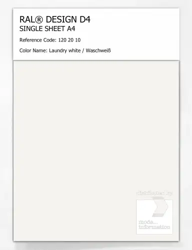 Artikelbild des Artikels “RAL® DESIGN D4 SINGLE SHEET A4 120 20 10 Laundry white / Waschweiß “