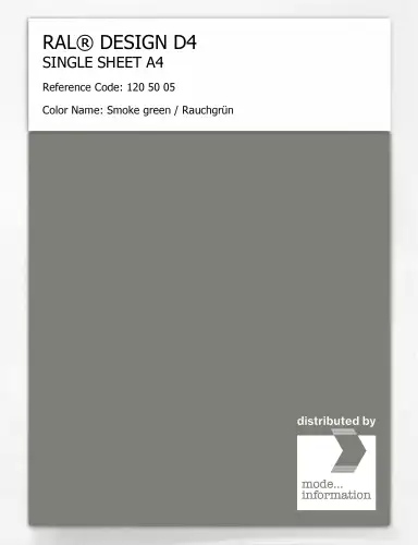 Artikelbild des Artikels “RAL® DESIGN D4 SINGLE SHEET A4 120 50 05 Smoke green / Rauchgrün “