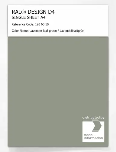 Artikelbild des Artikels “RAL® DESIGN D4 SINGLE SHEET A4 120 60 10 Lavender leaf green / Lavendelblattgrün “