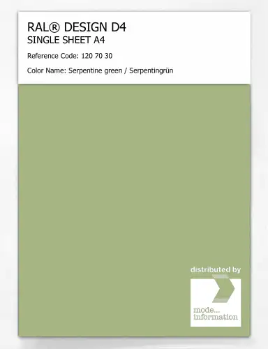 Artikelbild des Artikels “RAL® DESIGN D4 SINGLE SHEET A4 120 70 30 Serpentine green / Serpentingrün “