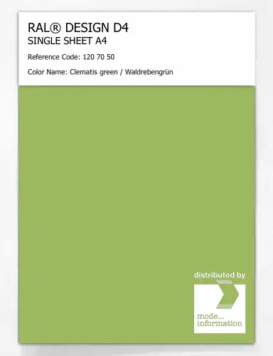 Artikelbild des Artikels “RAL® DESIGN D4 SINGLE SHEET A4 120 70 50 Clematis green / Waldrebengrün “