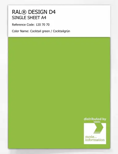 Artikelbild des Artikels “RAL® DESIGN D4 SINGLE SHEET A4 120 70 70 Cocktail green / Cocktailgrün “
