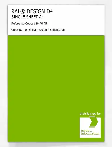 Artikelbild des Artikels “RAL® DESIGN D4 SINGLE SHEET A4 120 70 75 Brilliant green / Brillantgrün “