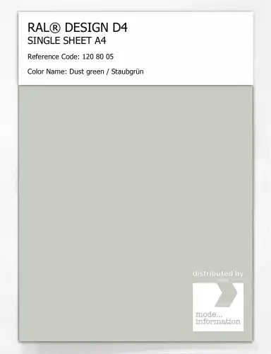 Artikelbild des Artikels “RAL® DESIGN D4 SINGLE SHEET A4 120 80 05 Dust green / Staubgrün “