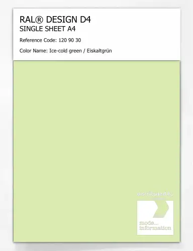 Artikelbild des Artikels “RAL® DESIGN D4 SINGLE SHEET A4 120 90 30 Ice-cold green / Eiskaltgrün “