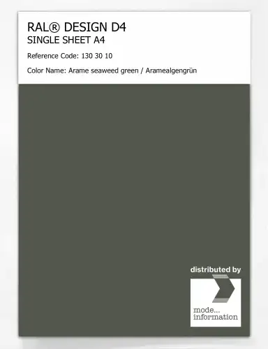 Artikelbild des Artikels “RAL® DESIGN D4 SINGLE SHEET A4 130 30 10 Arame seaweed green / Aramealgengrün “