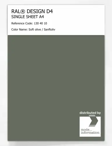 Artikelbild des Artikels “RAL® DESIGN D4 SINGLE SHEET A4 130 40 10 Soft olive / Sanftoliv “