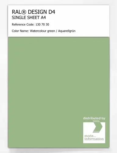Artikelbild des Artikels “RAL® DESIGN D4 SINGLE SHEET A4 130 70 30 Watercolour green / Aquarellgrün “