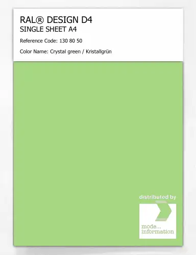 Artikelbild des Artikels “RAL® DESIGN D4 SINGLE SHEET A4 130 80 50 Crystal green / Kristallgrün “
