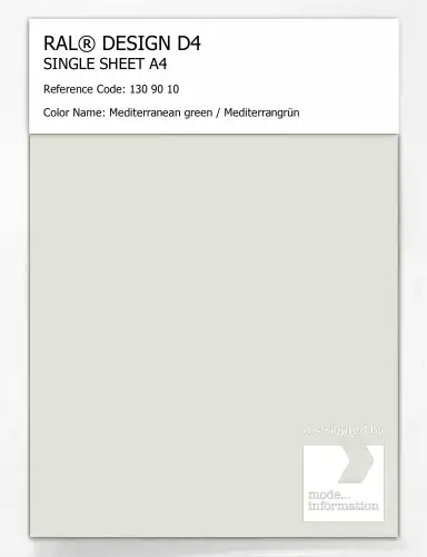 Artikelbild des Artikels “RAL® DESIGN D4 SINGLE SHEET A4 130 90 10 Mediterranean green / Mediterrangrün “