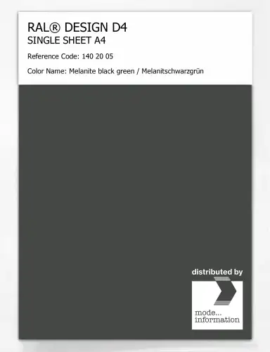 Artikelbild des Artikels “RAL® DESIGN D4 SINGLE SHEET A4 140 20 05 Melanite black green / Melanitschwarzgrün “