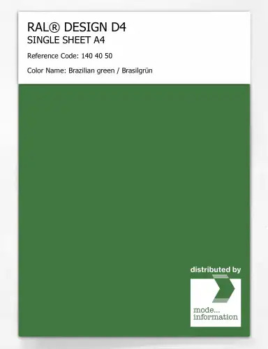 Artikelbild des Artikels “RAL® DESIGN D4 SINGLE SHEET A4 140 40 50 Brazilian green / Brasilgrün “