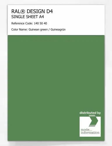 Artikelbild des Artikels “RAL® DESIGN D4 SINGLE SHEET A4 140 50 40 Guinean green / Guineagrün “