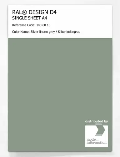Artikelbild des Artikels “RAL® DESIGN D4 SINGLE SHEET A4 140 60 10 Silver linden grey / Silberlindengrau “