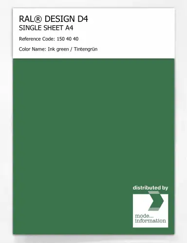 Artikelbild des Artikels “RAL® DESIGN D4 SINGLE SHEET A4 150 40 40 Ink green / Tintengrün “