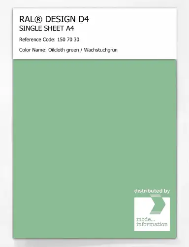 Artikelbild des Artikels “RAL® DESIGN D4 SINGLE SHEET A4 150 70 30 Oilcloth green / Wachstuchgrün “