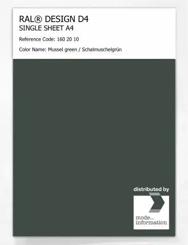 Artikelbild des Artikels “RAL® DESIGN D4 SINGLE SHEET A4 160 20 10 Mussel green / Schalmuschelgrün “