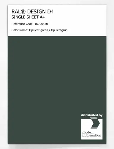 Artikelbild des Artikels “RAL® DESIGN D4 SINGLE SHEET A4 160 20 20 Opulent green / Opulentgrün “