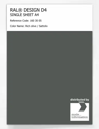 Artikelbild des Artikels “RAL® DESIGN D4 SINGLE SHEET A4 160 30 05 Rich olive / Sattoliv “