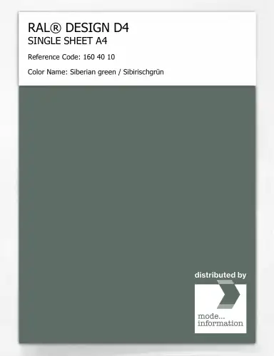Artikelbild des Artikels “RAL® DESIGN D4 SINGLE SHEET A4 160 40 10 Siberian green / Sibirischgrün “
