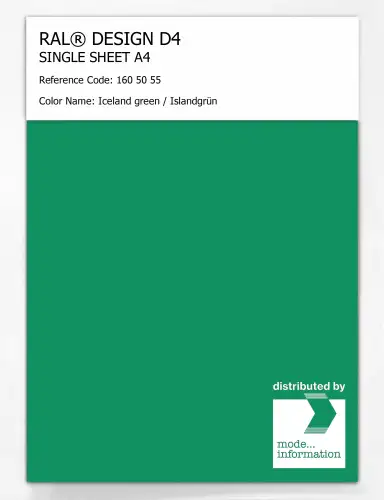 Artikelbild des Artikels “RAL® DESIGN D4 SINGLE SHEET A4 160 50 55 Iceland green / Islandgrün “