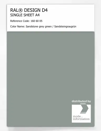 Artikelbild des Artikels “RAL® DESIGN D4 SINGLE SHEET A4 160 60 05 Sandstone grey green / Sandsteingraugrün “