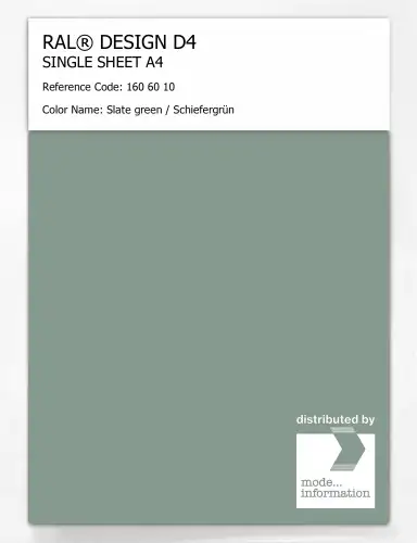Artikelbild des Artikels “RAL® DESIGN D4 SINGLE SHEET A4 160 60 10 Slate green / Schiefergrün “