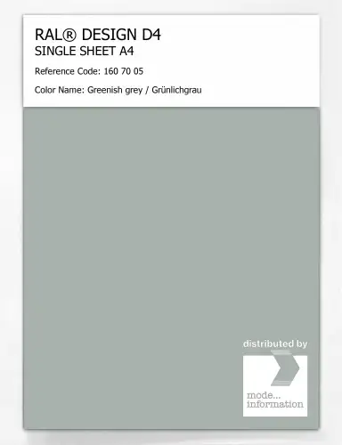 Artikelbild des Artikels “RAL® DESIGN D4 SINGLE SHEET A4 160 70 05 Greenish grey / Grünlichgrau “