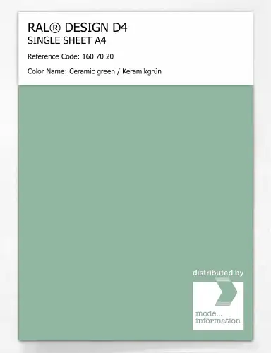 Artikelbild des Artikels “RAL® DESIGN D4 SINGLE SHEET A4 160 70 20 Ceramic green / Keramikgrün “