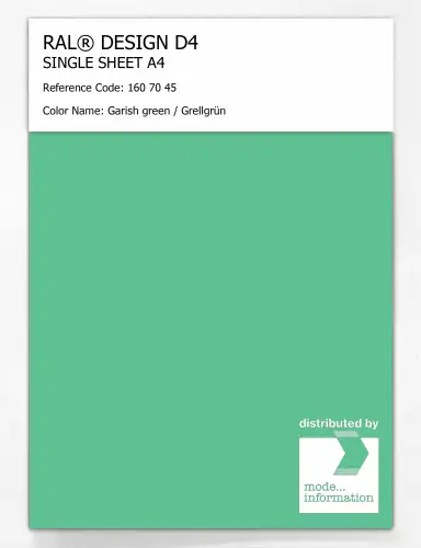 Artikelbild des Artikels “RAL® DESIGN D4 SINGLE SHEET A4 160 70 45 Garish green / Grellgrün “