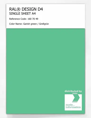 Artikelbild des Artikels “RAL® DESIGN D4 SINGLE SHEET A4 160 70 49 Garish green / Grellgrün “