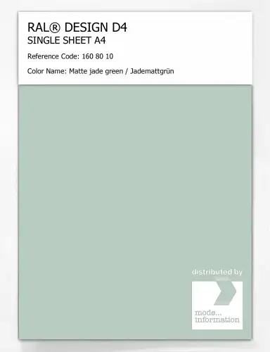 Artikelbild des Artikels “RAL® DESIGN D4 SINGLE SHEET A4 160 80 10 Matte jade green / Jademattgrün “