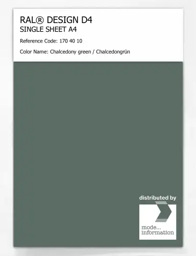 Artikelbild des Artikels “RAL® DESIGN D4 SINGLE SHEET A4 170 40 10 Chalcedony green / Chalcedongrün “