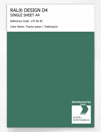Artikelbild des Artikels “RAL® DESIGN D4 SINGLE SHEET A4 170 40 30 Tractor green / Traktorgrün “
