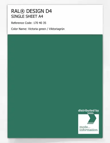 Artikelbild des Artikels “RAL® DESIGN D4 SINGLE SHEET A4 170 40 35 Victoria green / Viktoriagrün “