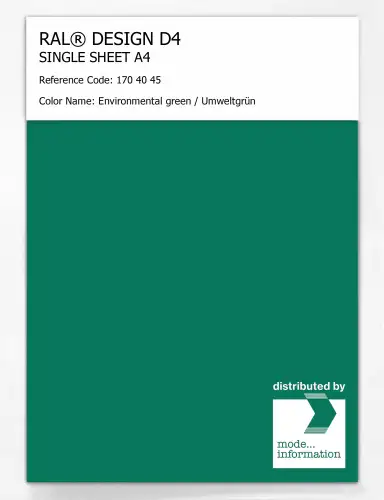 Artikelbild des Artikels “RAL® DESIGN D4 SINGLE SHEET A4 170 40 45 Environmental green / Umweltgrün “