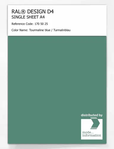 Artikelbild des Artikels “RAL® DESIGN D4 SINGLE SHEET A4 170 50 25 Tourmaline blue / Turmalinblau “