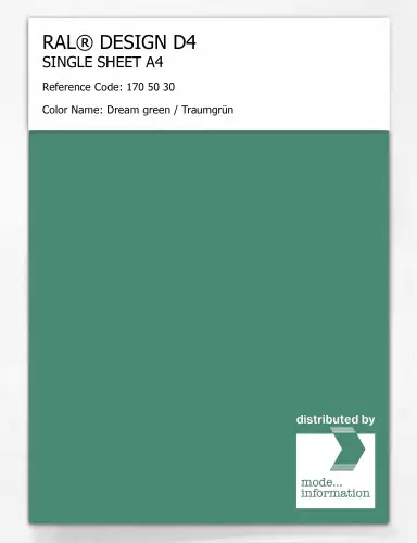 Artikelbild des Artikels “RAL® DESIGN D4 SINGLE SHEET A4 170 50 30 Dream green / Traumgrün “