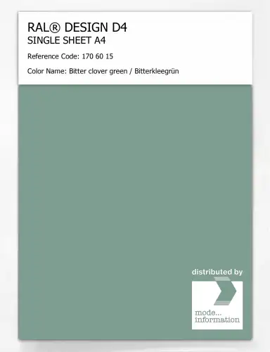 Artikelbild des Artikels “RAL® DESIGN D4 SINGLE SHEET A4 170 60 15 Bitter clover green / Bitterkleegrün “