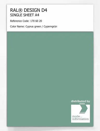 Artikelbild des Artikels “RAL® DESIGN D4 SINGLE SHEET A4 170 60 20 Cyprus green / Cyperngrün “