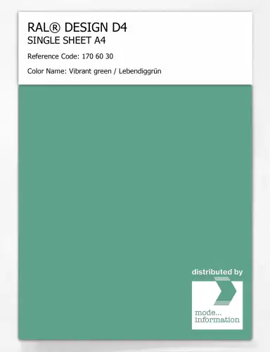 Artikelbild des Artikels “RAL® DESIGN D4 SINGLE SHEET A4 170 60 30 Vibrant green / Lebendiggrün “