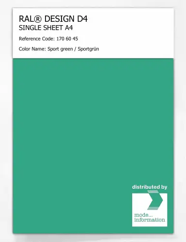 Artikelbild des Artikels “RAL® DESIGN D4 SINGLE SHEET A4 170 60 45 Sport green / Sportgrün “