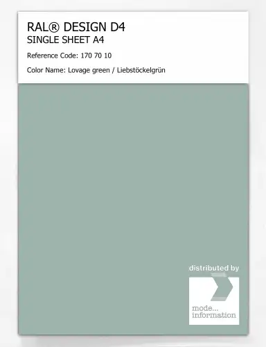 Artikelbild des Artikels “RAL® DESIGN D4 SINGLE SHEET A4 170 70 10 Lovage green / Liebstöckelgrün “