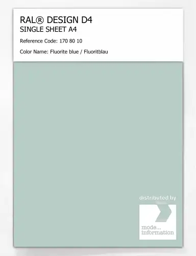 Artikelbild des Artikels “RAL® DESIGN D4 SINGLE SHEET A4 170 80 10 Fluorite blue / Fluoritblau “