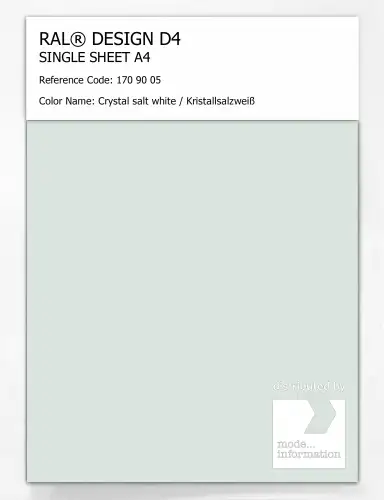 Artikelbild des Artikels “RAL® DESIGN D4 SINGLE SHEET A4 170 90 05 Crystal salt white / Kristallsalzweiß “