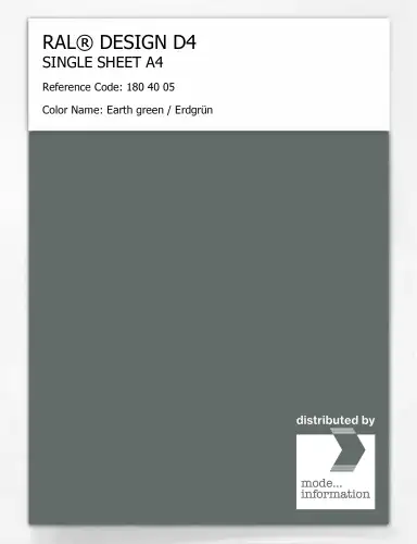 Artikelbild des Artikels “RAL® DESIGN D4 SINGLE SHEET A4 180 40 05 Earth green / Erdgrün “