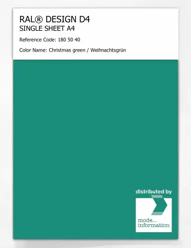Artikelbild des Artikels “RAL® DESIGN D4 SINGLE SHEET A4 180 50 40 Christmas green / Weihnachtsgrün “