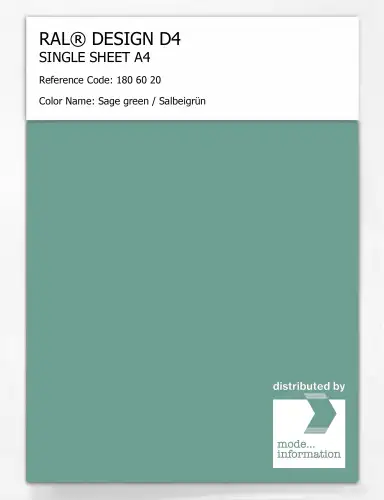 Artikelbild des Artikels “RAL® DESIGN D4 SINGLE SHEET A4 180 60 20 Sage green / Salbeigrün “