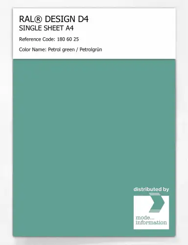 Artikelbild des Artikels “RAL® DESIGN D4 SINGLE SHEET A4 180 60 25 Petrol green / Petrolgrün “